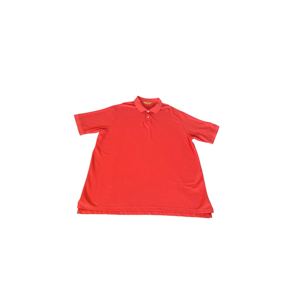 Roundtree & Yorke Gold Label Mens 2XT Coral Red Pique Short Sleeve Polo Shirt